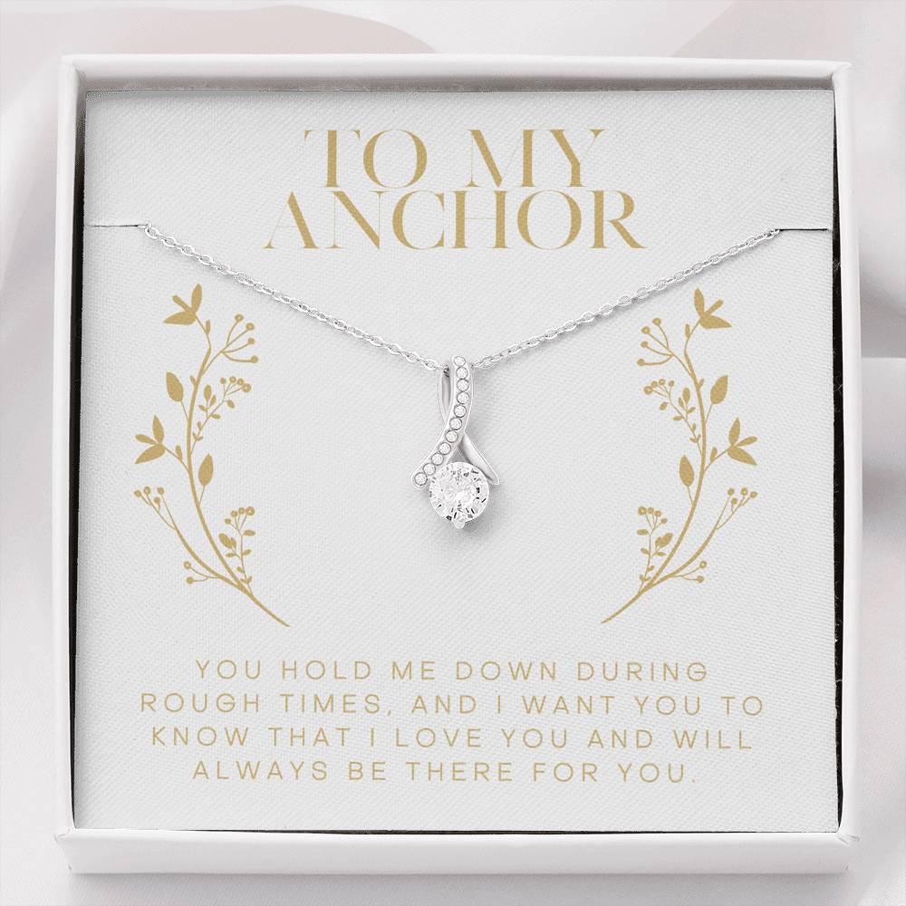 Mother's Day Necklace Gift For Mom Petite Ribbon Pendent From Daughter Son