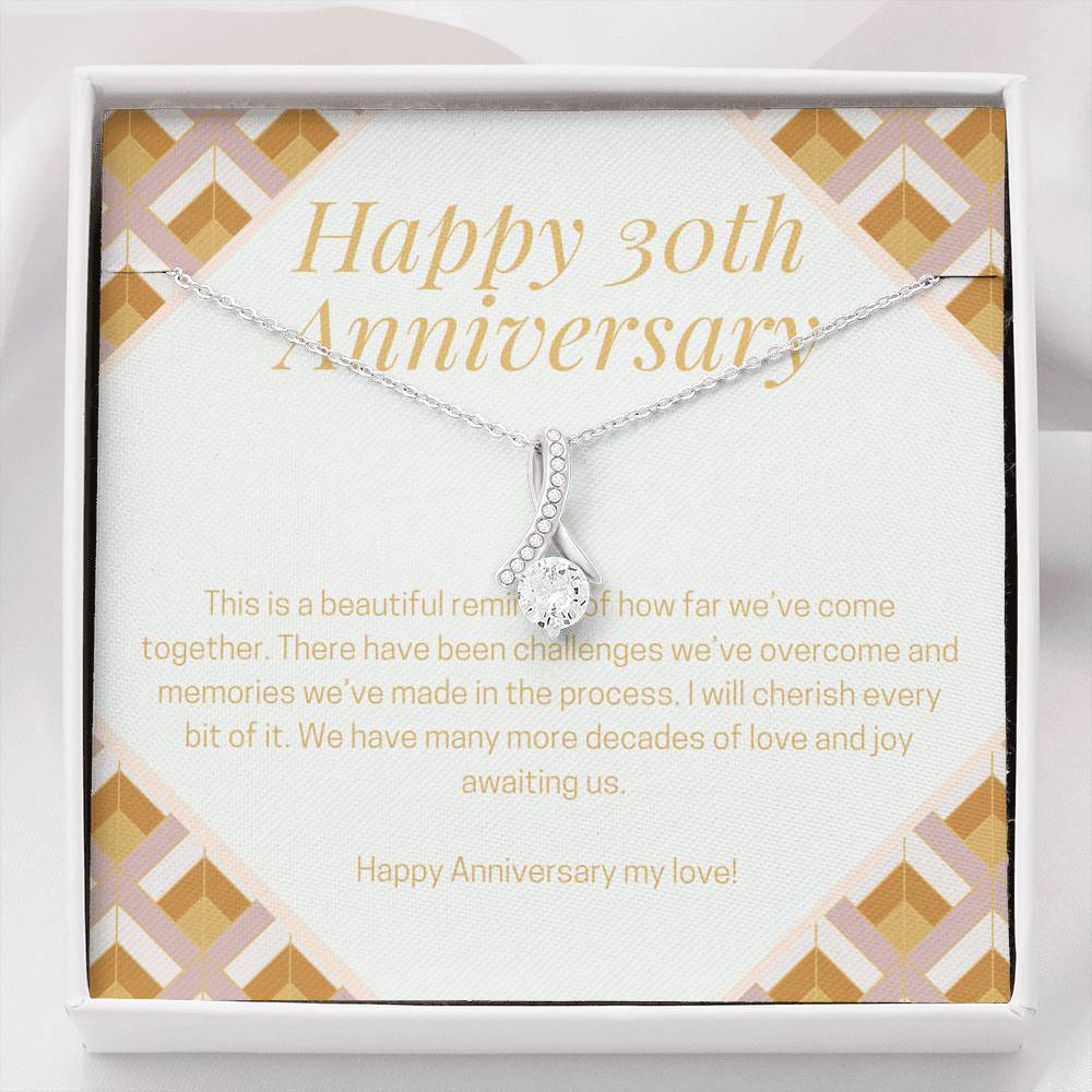 30th Wedding Anniversary Gift for Wife, Necklace for her, Message Card Gift, Gift for Spouse
