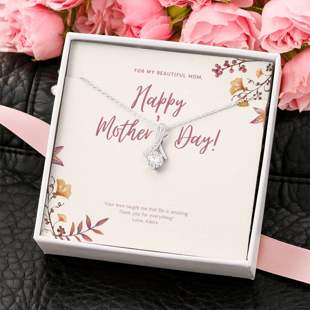 Mom Birthday Card Daughter to Stepmother Necklace Gift, Jewelry for Mom, Foster Mom Gift, Stepmom Gift, First Mothers Day Gift, Other Mother Gift,