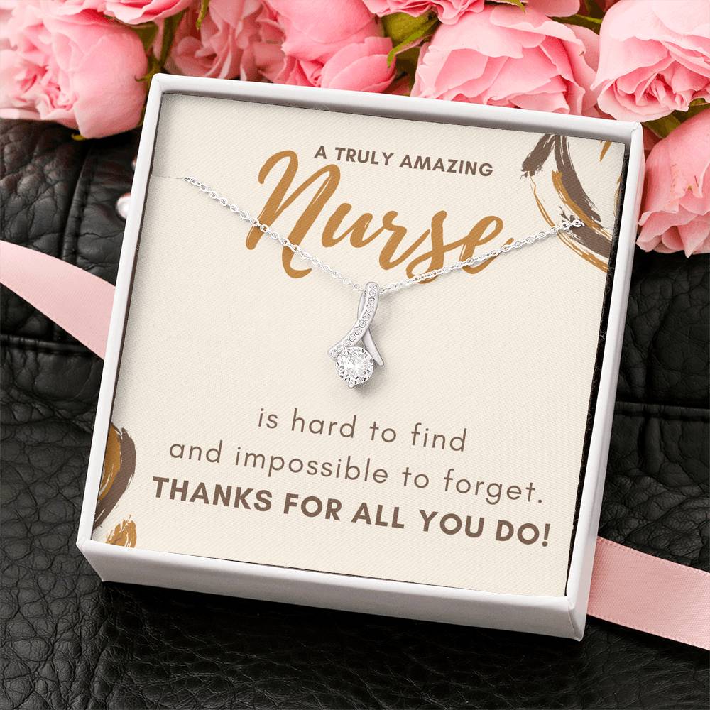 Nurse Appreciation Gift Petite Ribbon Necklace For Nurse