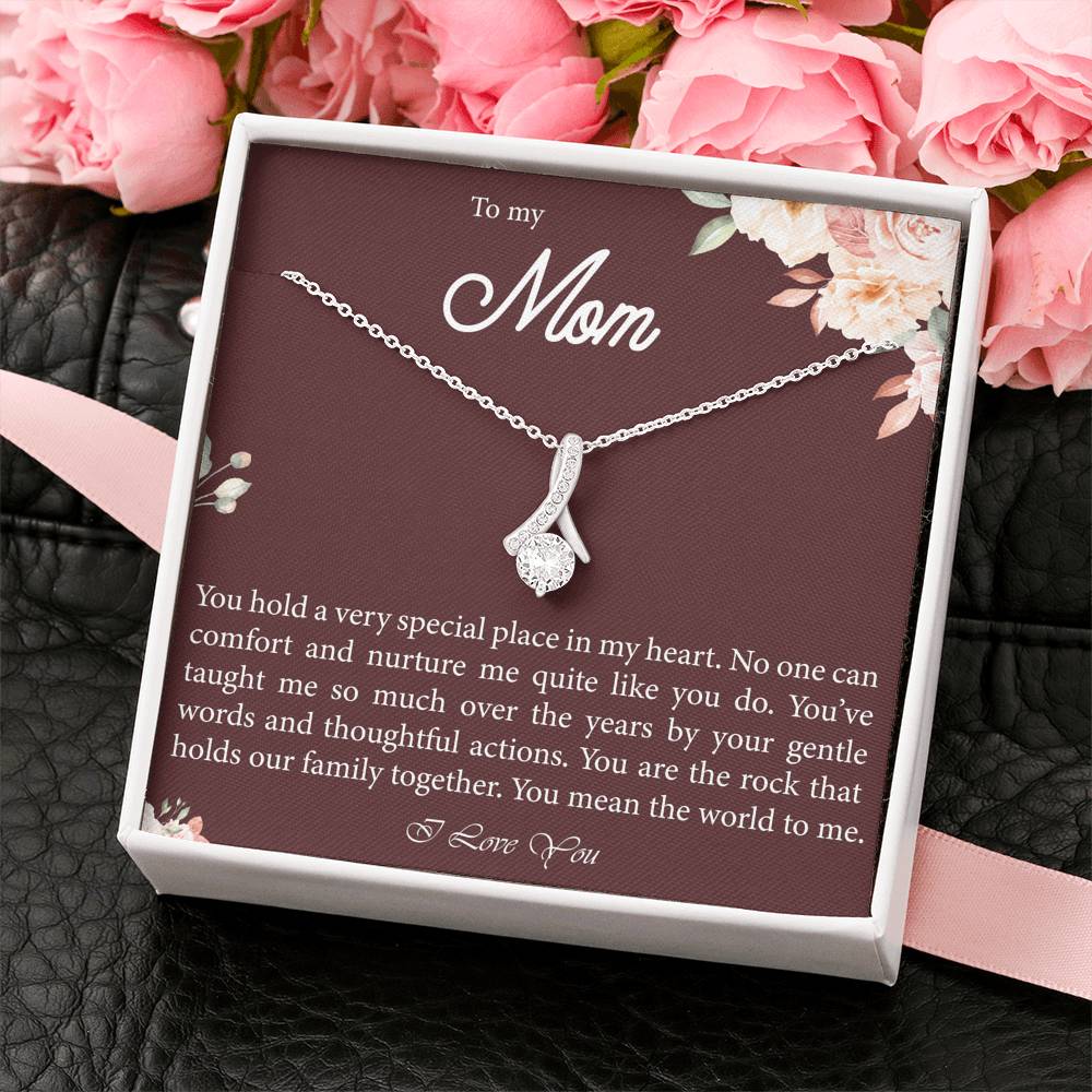 Mother's Day Petite Ribbon Necklace Gift For Mom