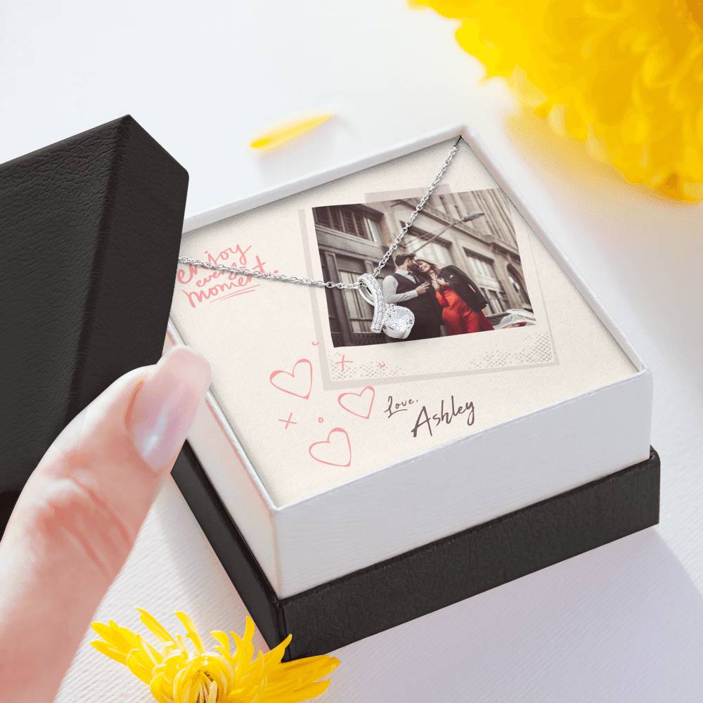 Personalized Gift Girlfriend Necklace for Her Valentines Birthday Gift Alluring Beauty Necklace for Women with Message Card