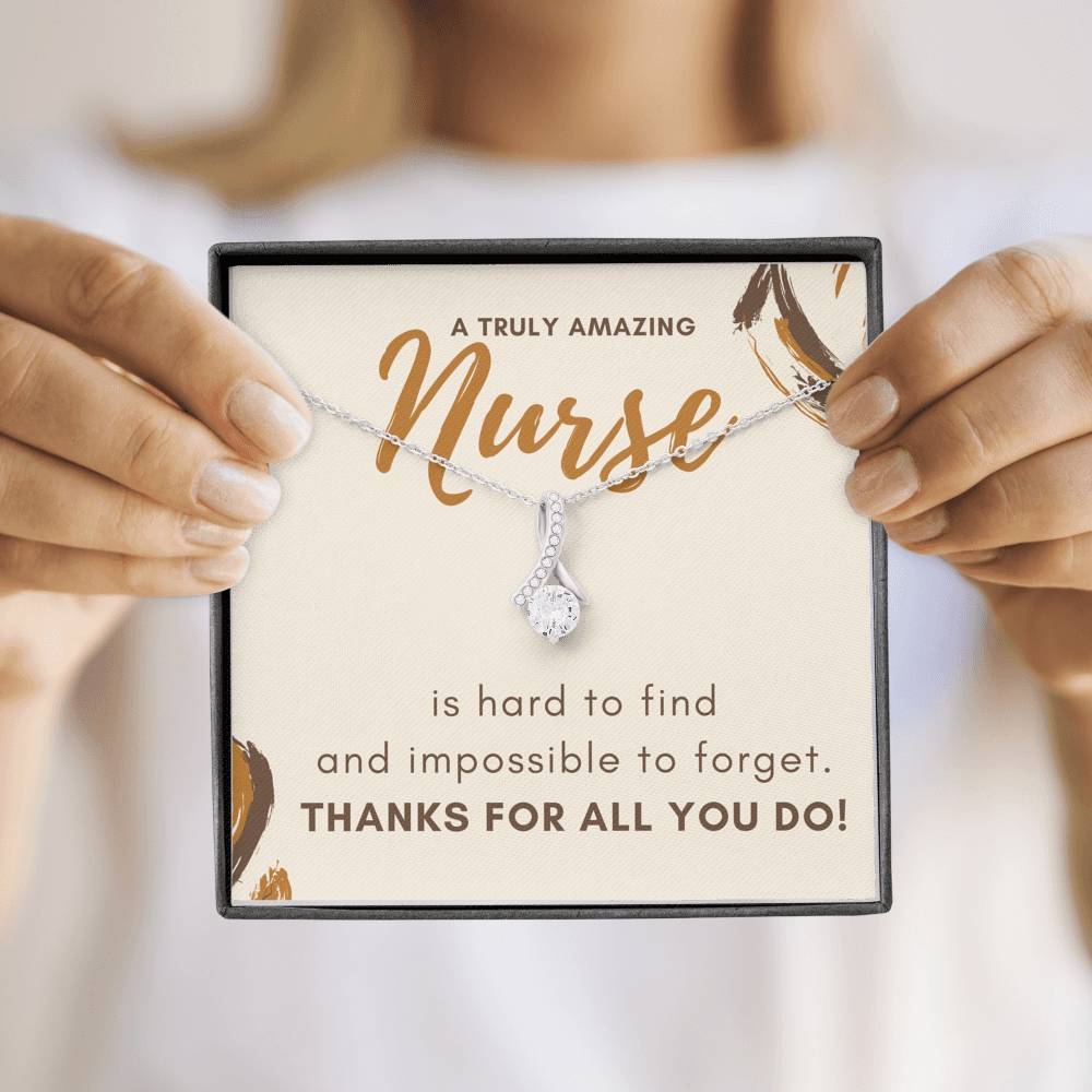 Nurse Appreciation Gift Petite Ribbon Necklace For Nurse