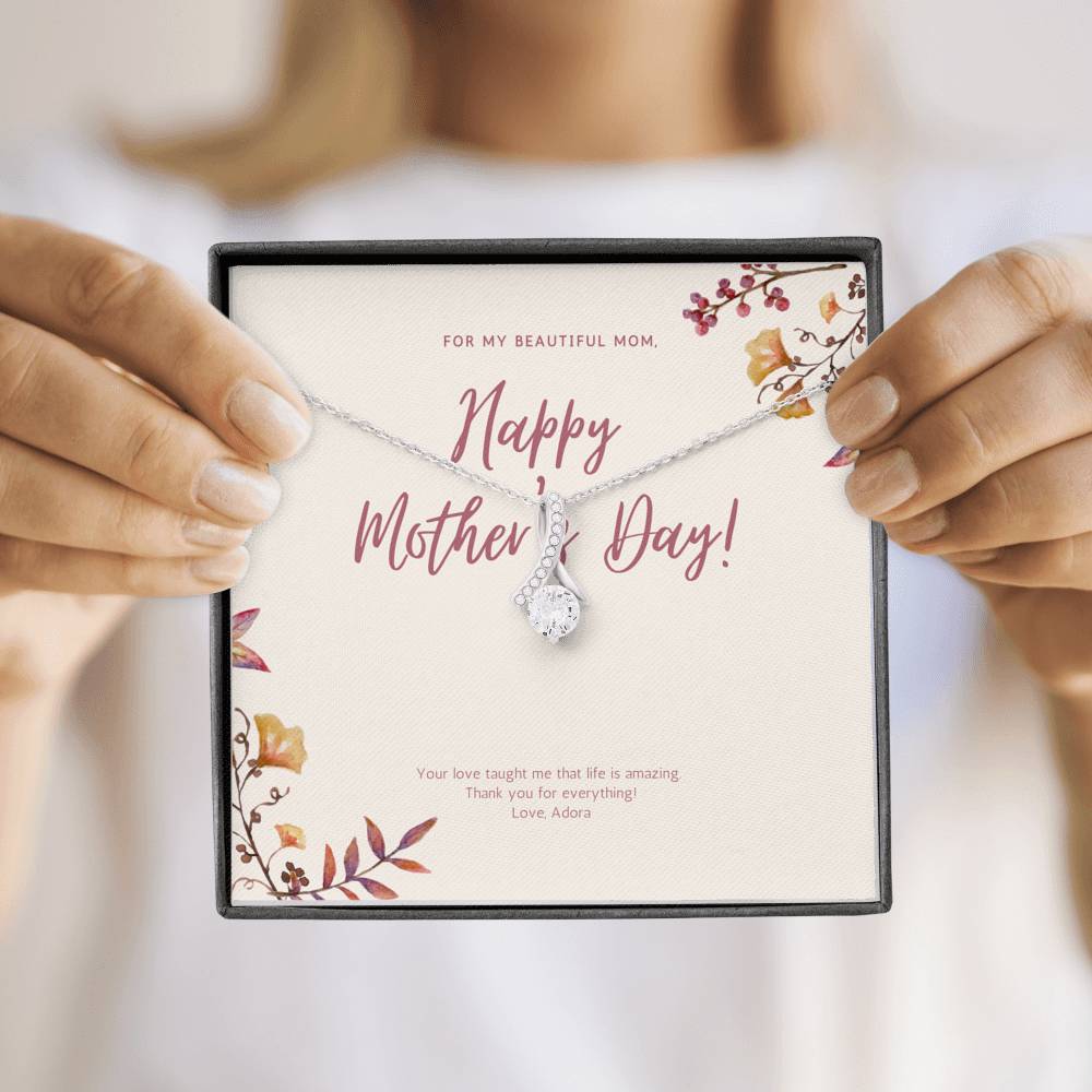 Mom Birthday Card Daughter to Stepmother Necklace Gift, Jewelry for Mom, Foster Mom Gift, Stepmom Gift, First Mothers Day Gift, Other Mother Gift,
