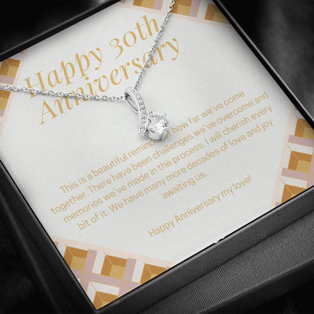 30th Wedding Anniversary Gift for Wife, Necklace for her, Message Card Gift, Gift for Spouse