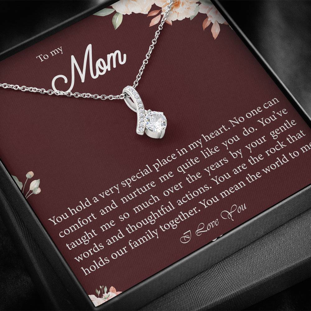 Mother's Day Petite Ribbon Necklace Gift For Mom