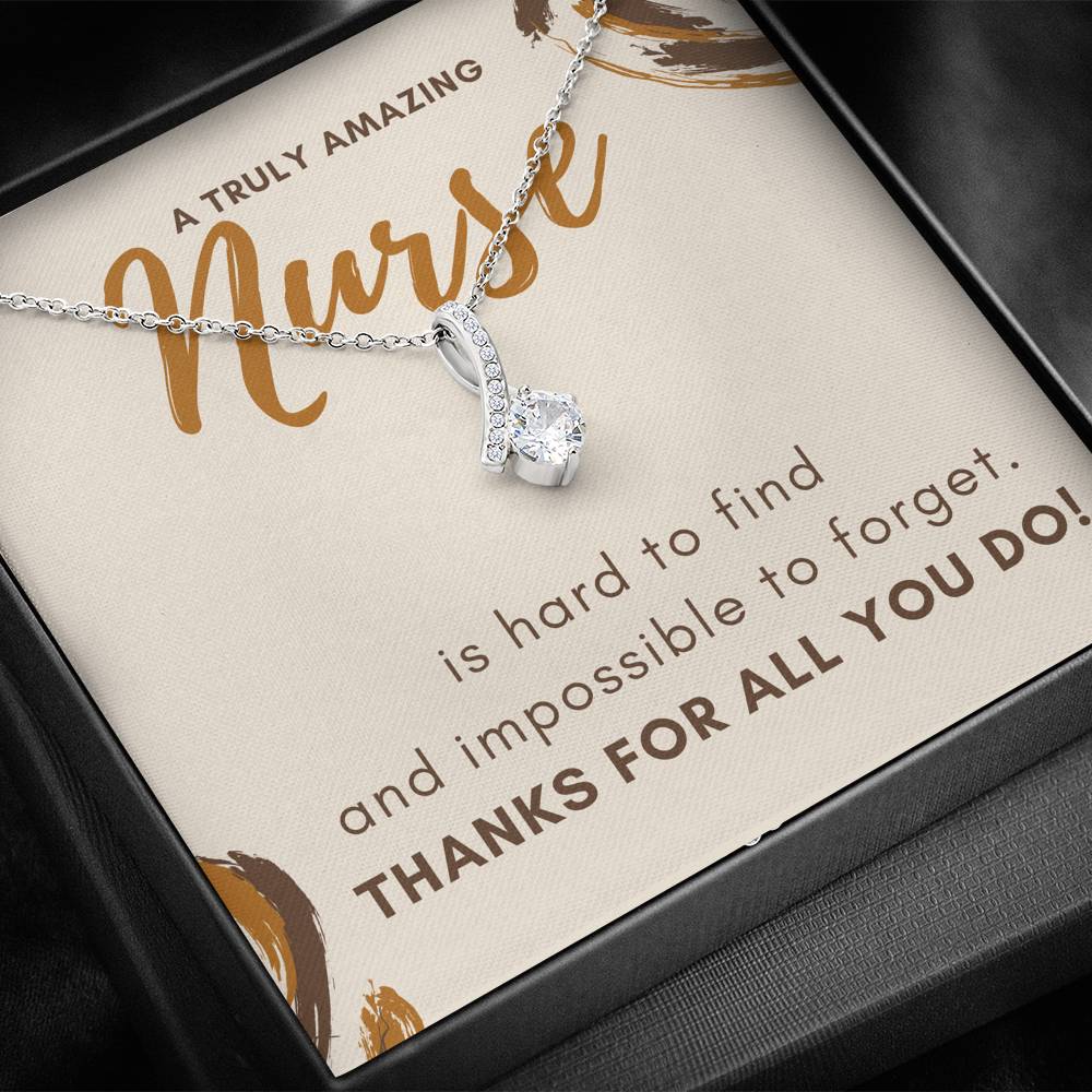 Nurse Appreciation Gift Petite Ribbon Necklace For Nurse