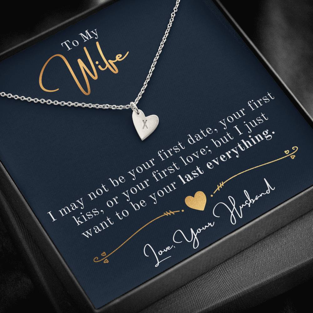 Personalize Initials Necklace, Hearts Necklace, Valentine Day Gift for Her, Pendant Necklace Wife, Gift for Girlfriend, Personalized Message Card