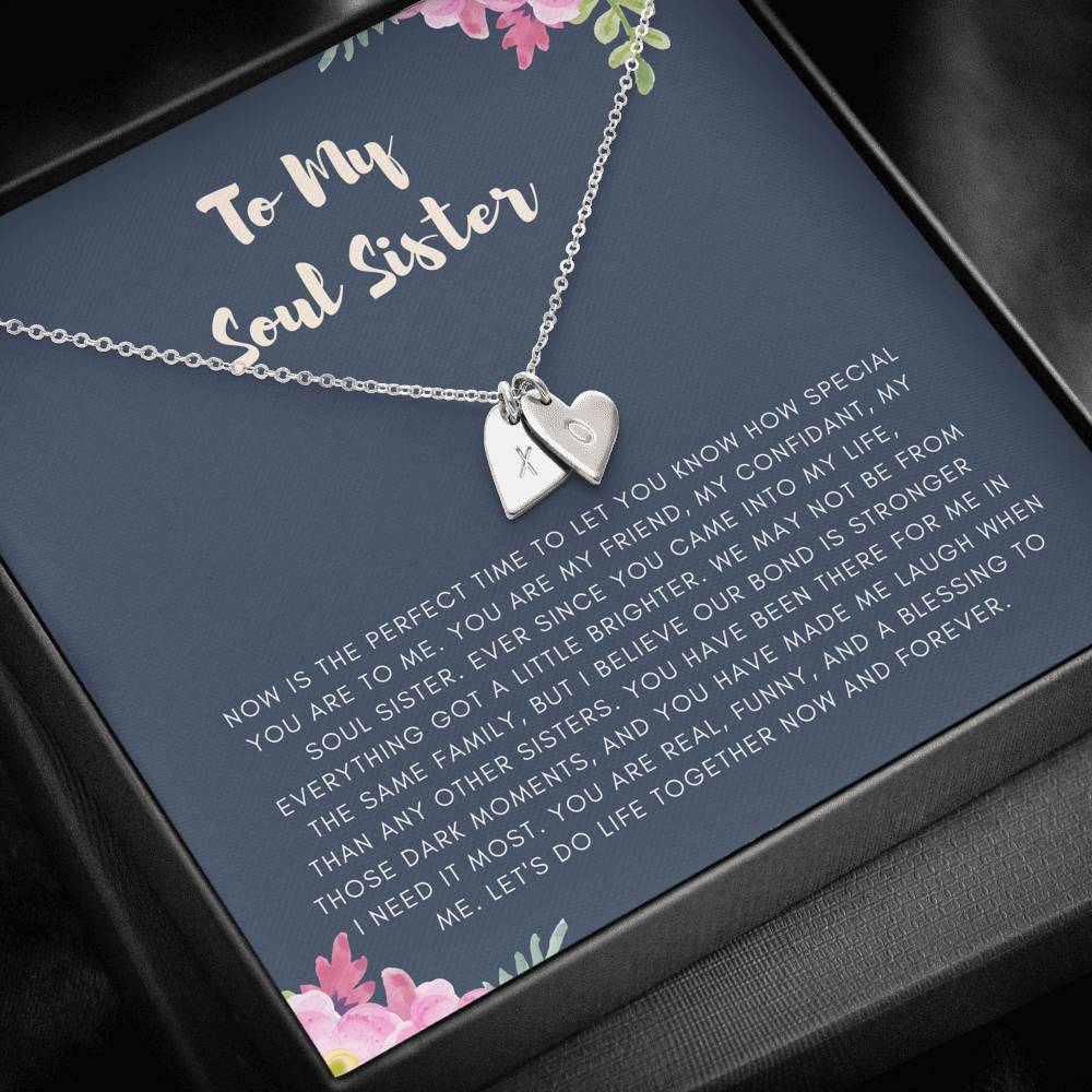 To My Soul Sister Best Friend Cousin Card From Friend Sister Brother Necklace Gift For Birthday Graduation Wedding Gift With The Message Card