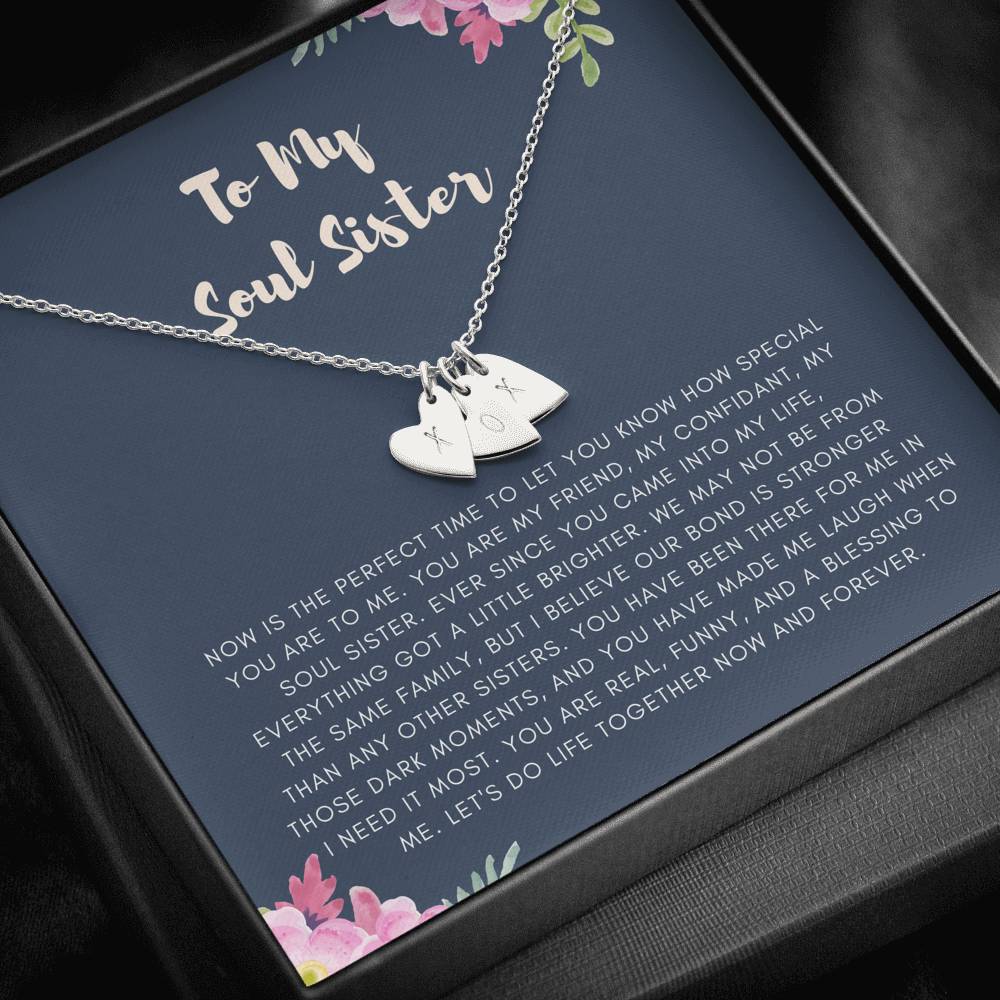 To My Soul Sister Best Friend Cousin Card From Friend Sister Brother Necklace Gift For Birthday Graduation Wedding Gift With The Message Card