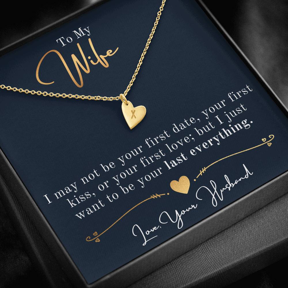 Personalize Initials Necklace, Hearts Necklace, Valentine Day Gift for Her, Pendant Necklace Wife, Gift for Girlfriend, Personalized Message Card