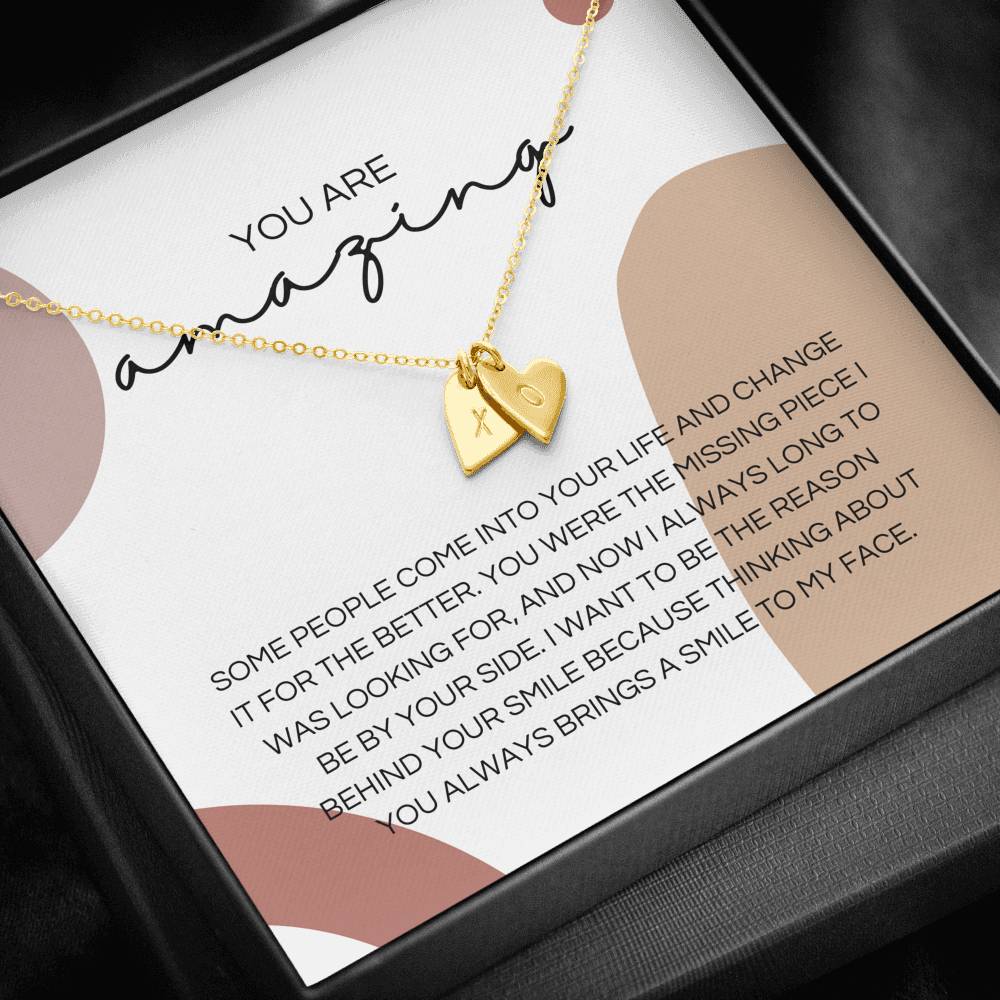 Girlfriend Gift Necklace, Dainty Heart Necklace for Girlfriend