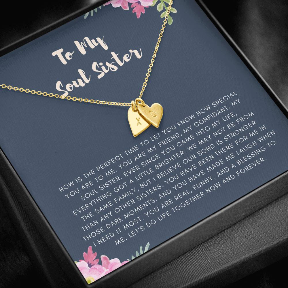 To My Soul Sister Best Friend Cousin Card From Friend Sister Brother Necklace Gift For Birthday Graduation Wedding Gift With The Message Card
