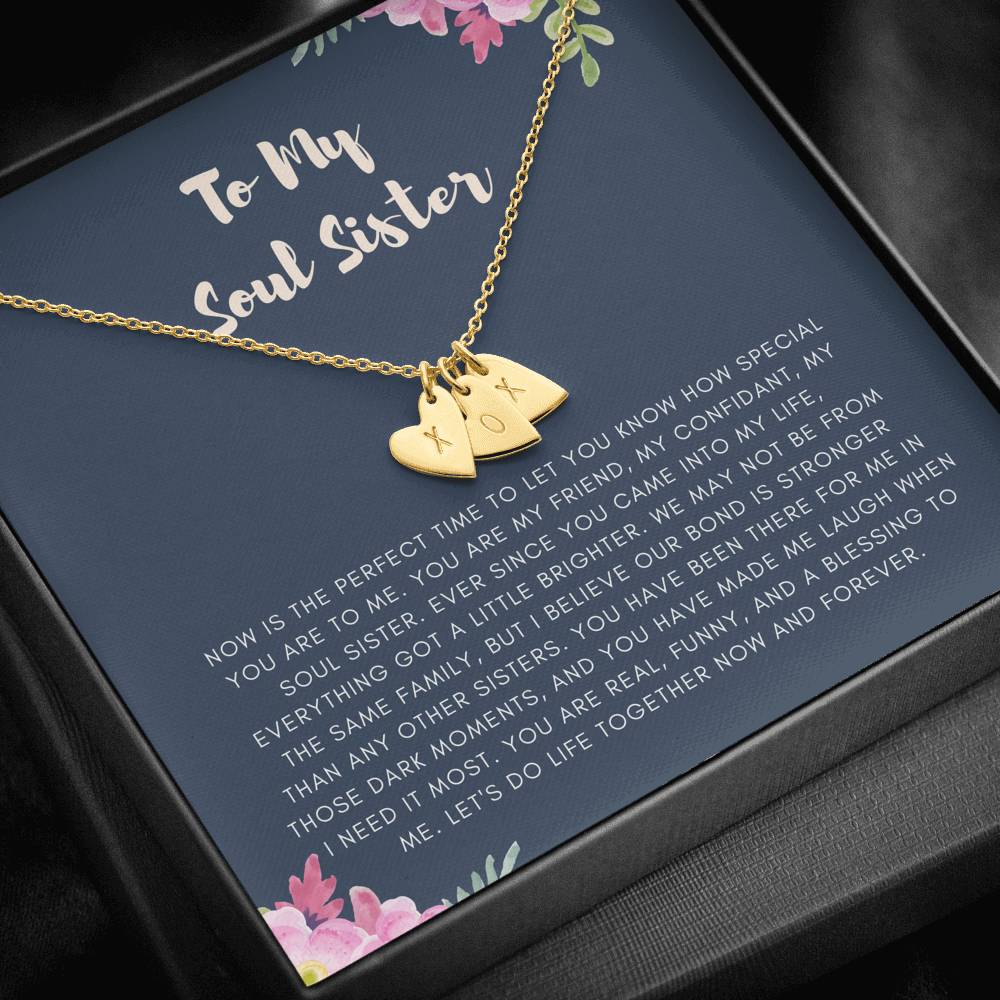 To My Soul Sister Best Friend Cousin Card From Friend Sister Brother Necklace Gift For Birthday Graduation Wedding Gift With The Message Card