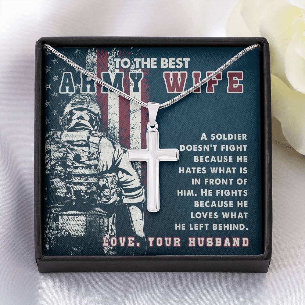 Army Wife Necklace, Wife Gift, Veterans Gift, Faith Necklace