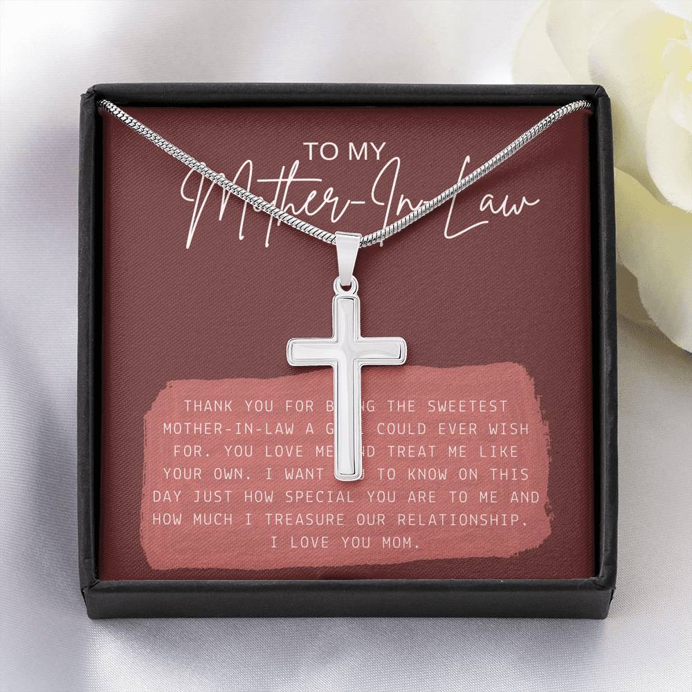 Mother's Day Necklace Gift For Groom's Mom Bride's mom Pendent Gift With The Message Card To My Mother In Law On Birthday