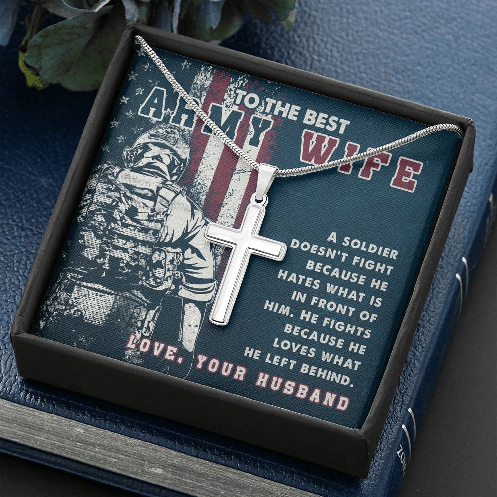 Army Wife Necklace, Wife Gift, Veterans Gift, Faith Necklace