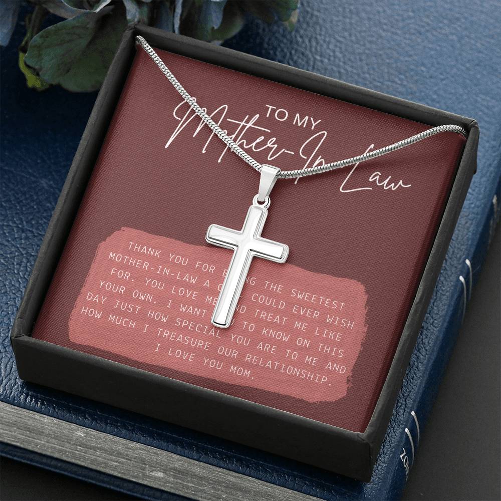 Mother's Day Necklace Gift For Groom's Mom Bride's mom Pendent Gift With The Message Card To My Mother In Law On Birthday