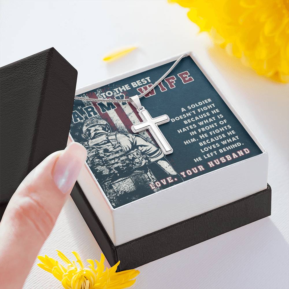 Army Wife Necklace, Wife Gift, Veterans Gift, Faith Necklace