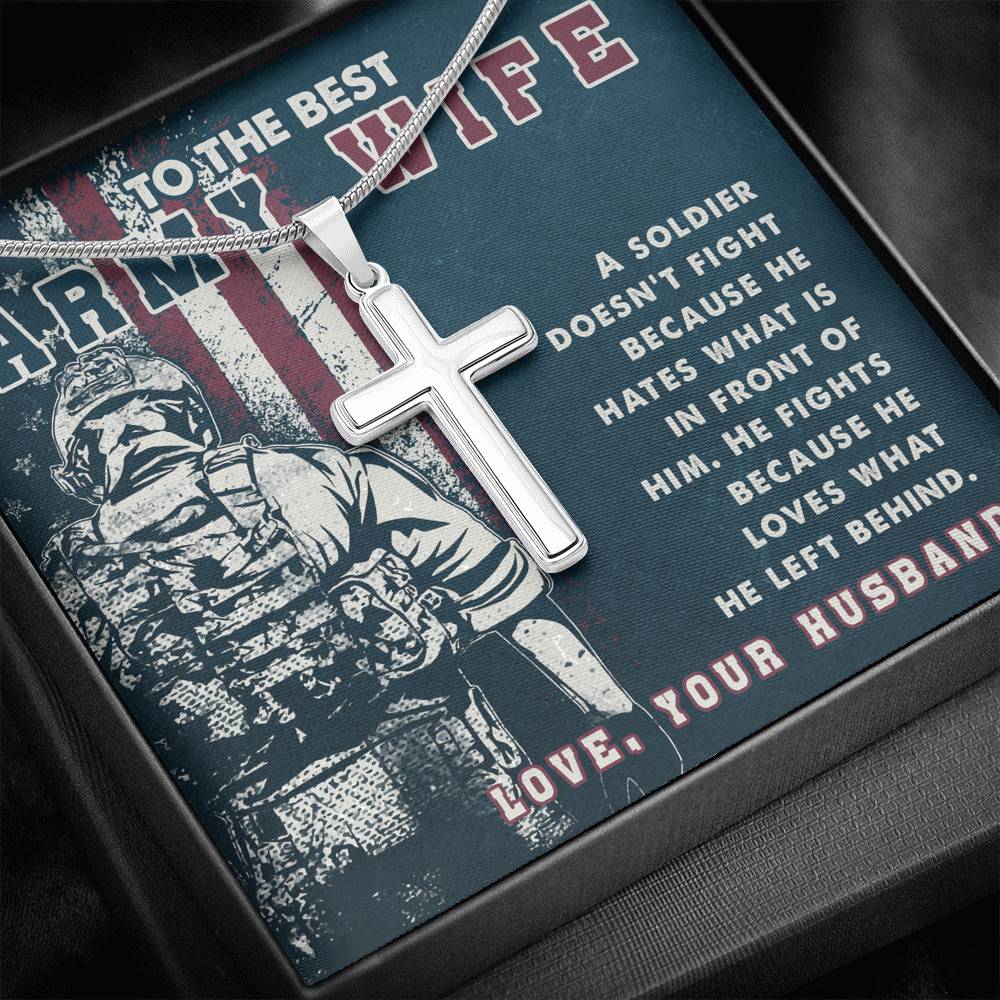 Army Wife Necklace, Wife Gift, Veterans Gift, Faith Necklace