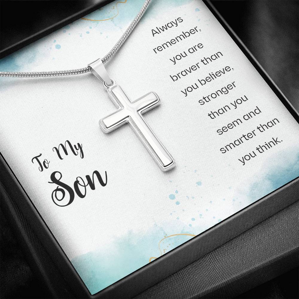 First Day Of School Gift For Son Cross Necklace 1st Day Of School Idea For Him Back To School Kid Boy High school Middle School Jewelry