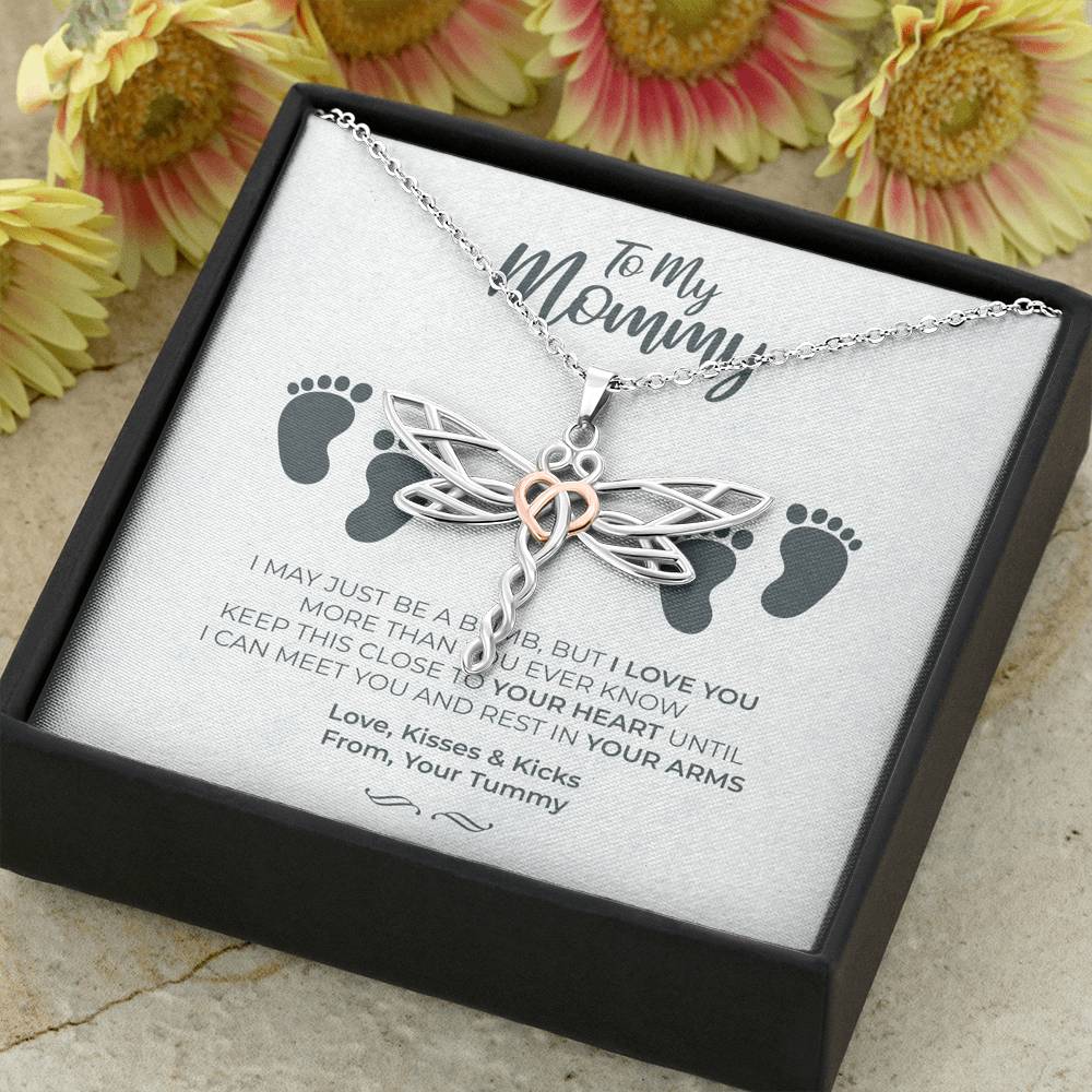 Personalized Gift Mother Necklace for Her Birthday Accessory Gift Dragonfly Dream Necklaces for Women with Message Card