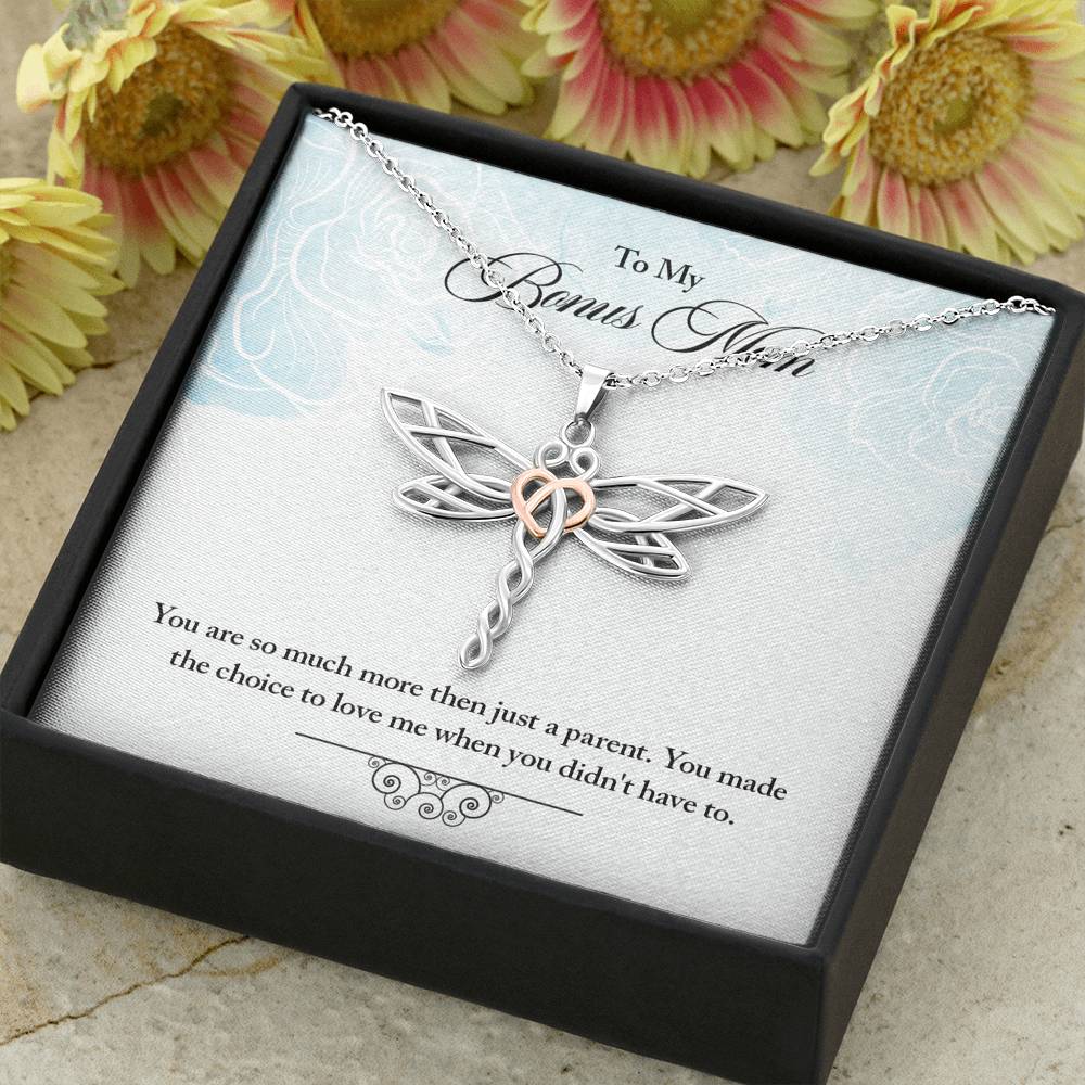 Personalized To My Mom Necklace for Her Birthday Valentines Anniversary Gift to my Mom Dragonfly Silver Necklace for Women with Message Card