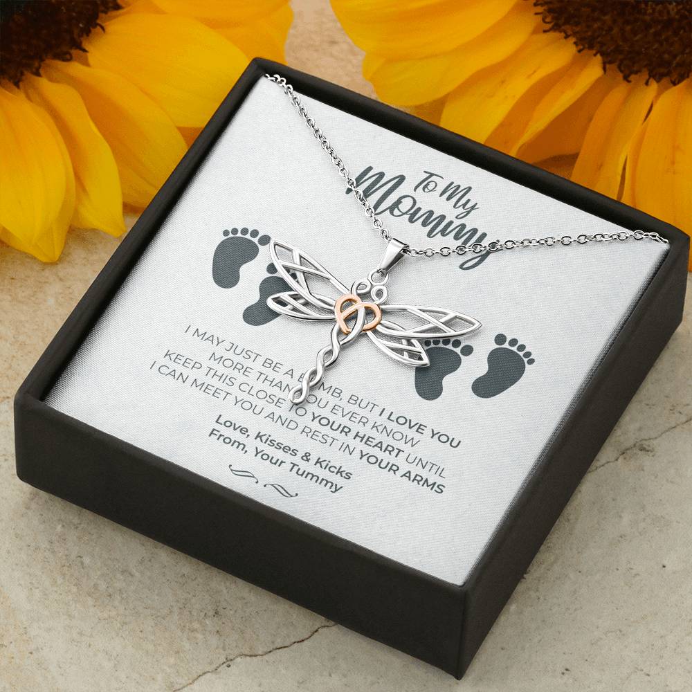 Personalized Gift Mother Necklace for Her Birthday Accessory Gift Dragonfly Dream Necklaces for Women with Message Card