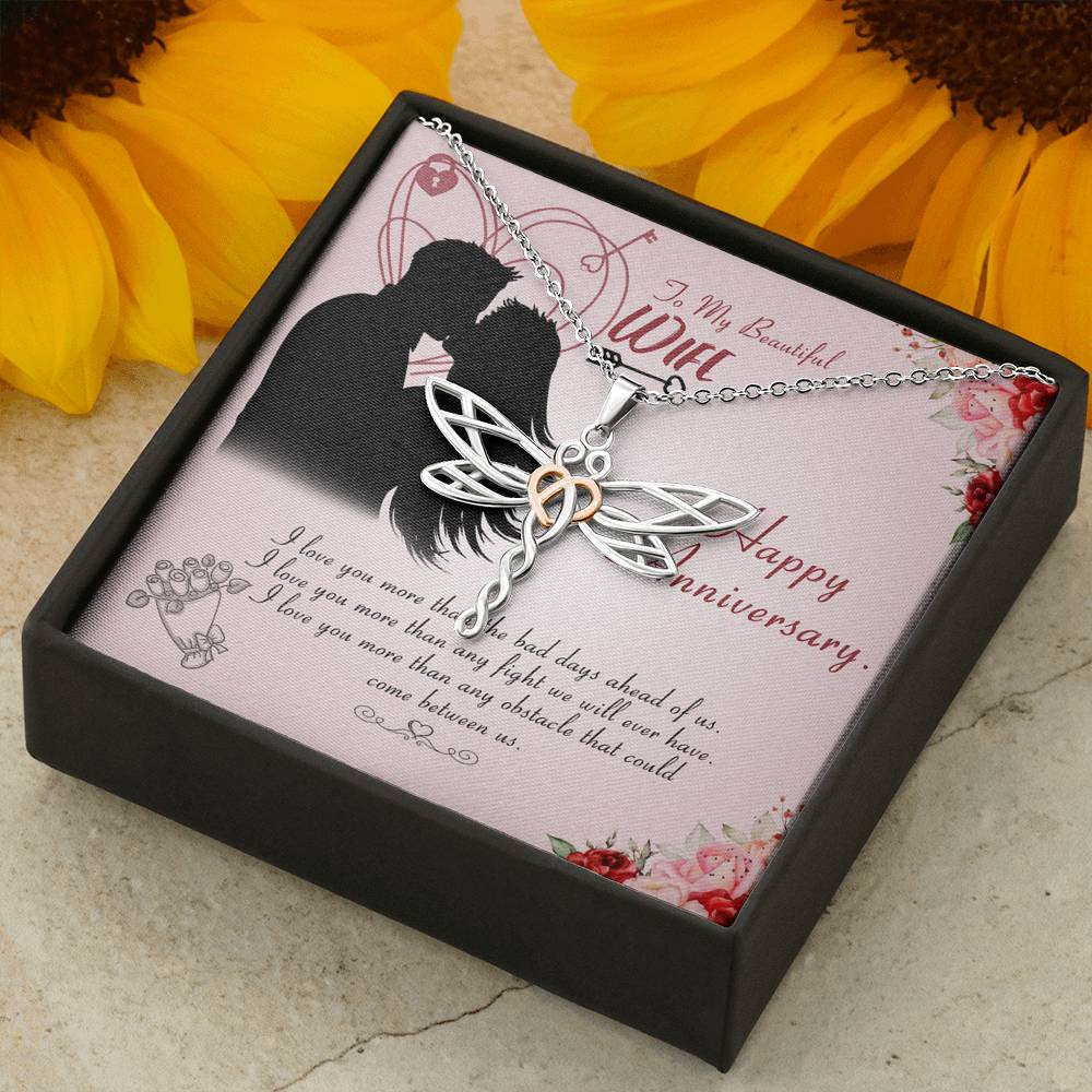Dragonfly Dreams Necklace for Wife Personalized Birthday Gift for Her Valentines Anniversary Gifts To My Wife Necklace with message card from Husband Necklaces for Women