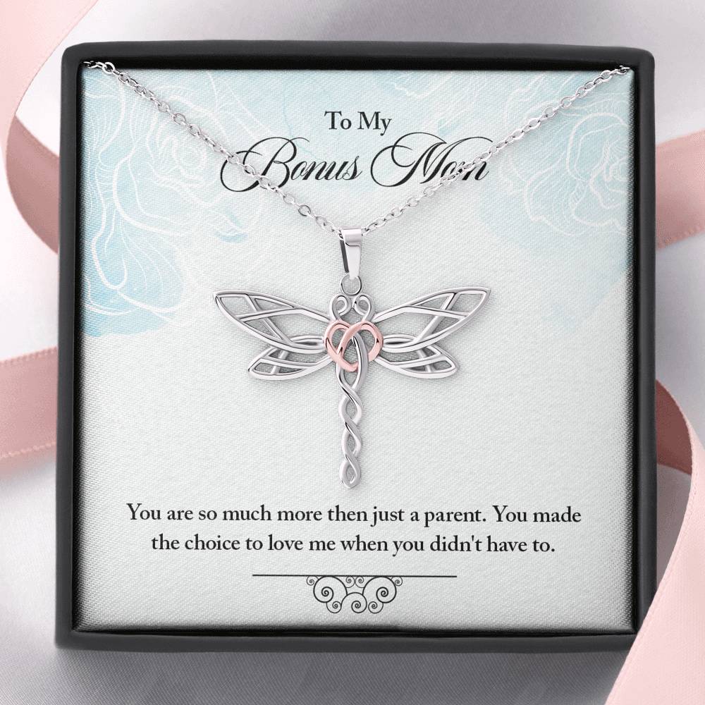 Personalized To My Mom Necklace for Her Birthday Valentines Anniversary Gift to my Mom Dragonfly Silver Necklace for Women with Message Card
