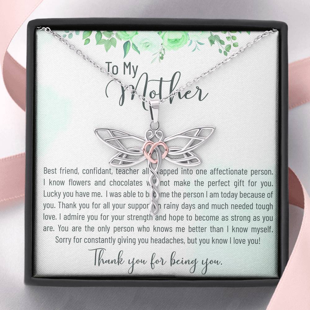 Necklace Gift To My Mom On Mother's Day Birthday Pendent Gift From Daughter Son With The Message Card