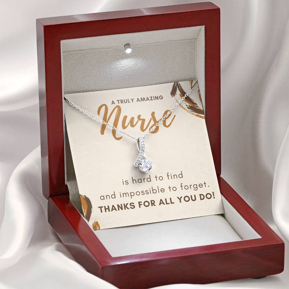 Nurse Appreciation Gift Petite Ribbon Necklace For Nurse