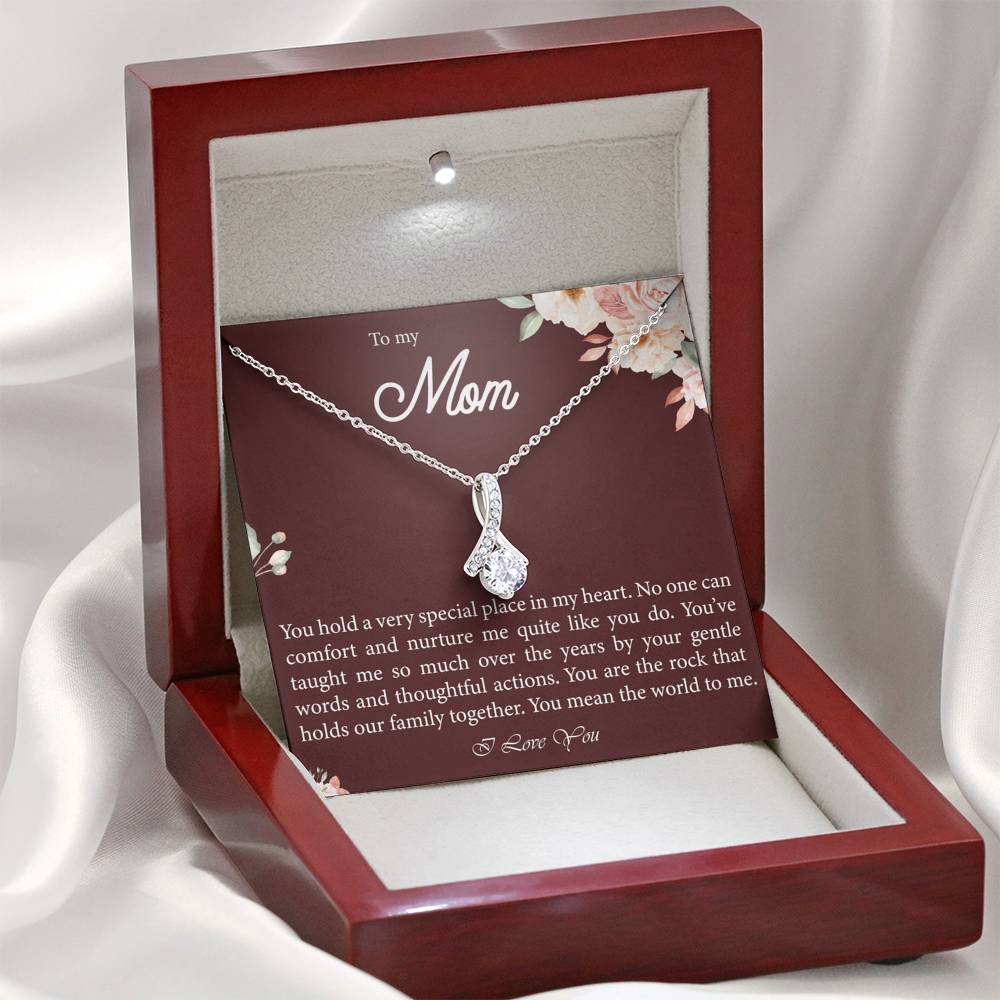 Mother's Day Petite Ribbon Necklace Gift For Mom