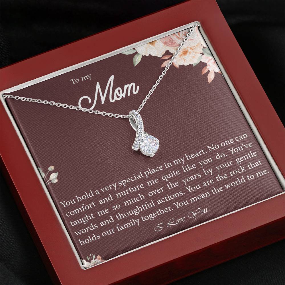 Mother's Day Petite Ribbon Necklace Gift For Mom
