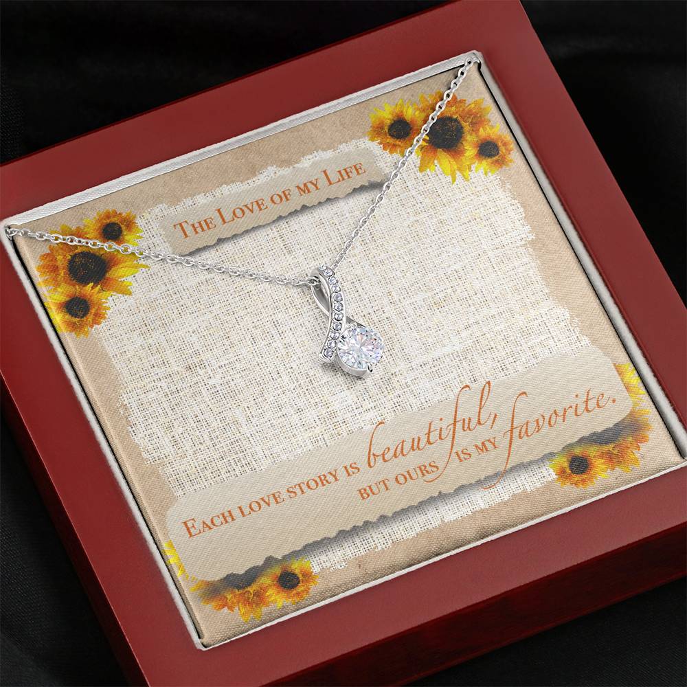 Modern Necklace Gift For Women Petite Ribbon Pendent From Husband