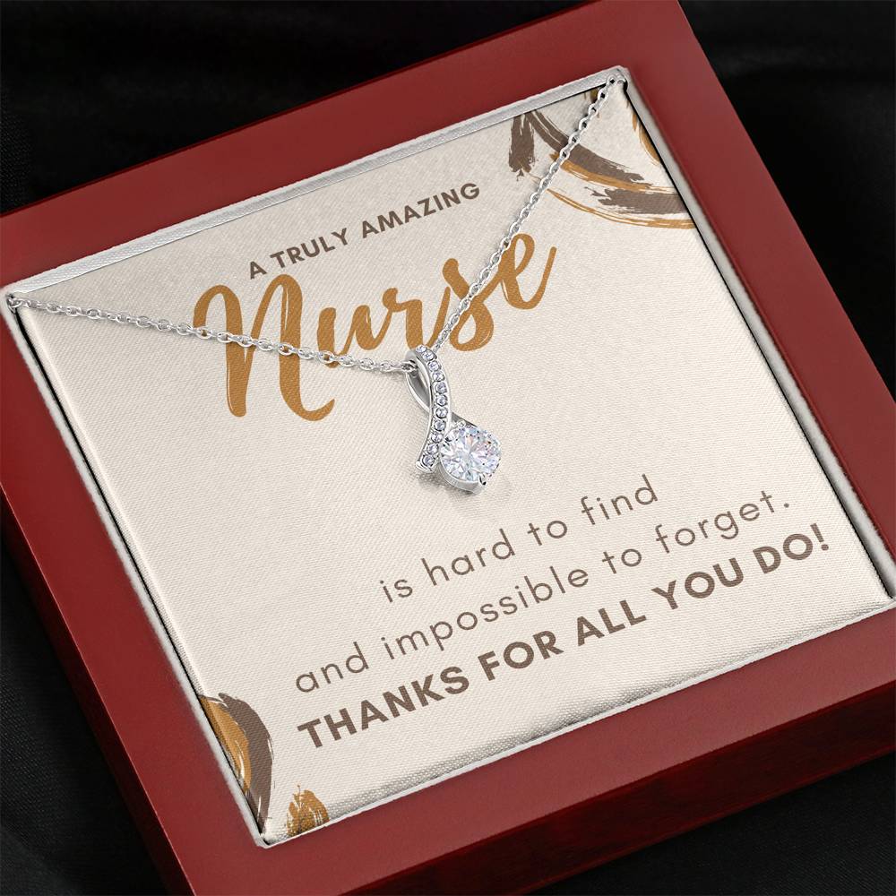 Nurse Appreciation Gift Petite Ribbon Necklace For Nurse