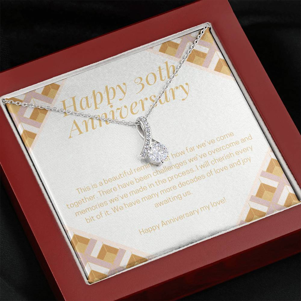 30th Wedding Anniversary Gift for Wife, Necklace for her, Message Card Gift, Gift for Spouse