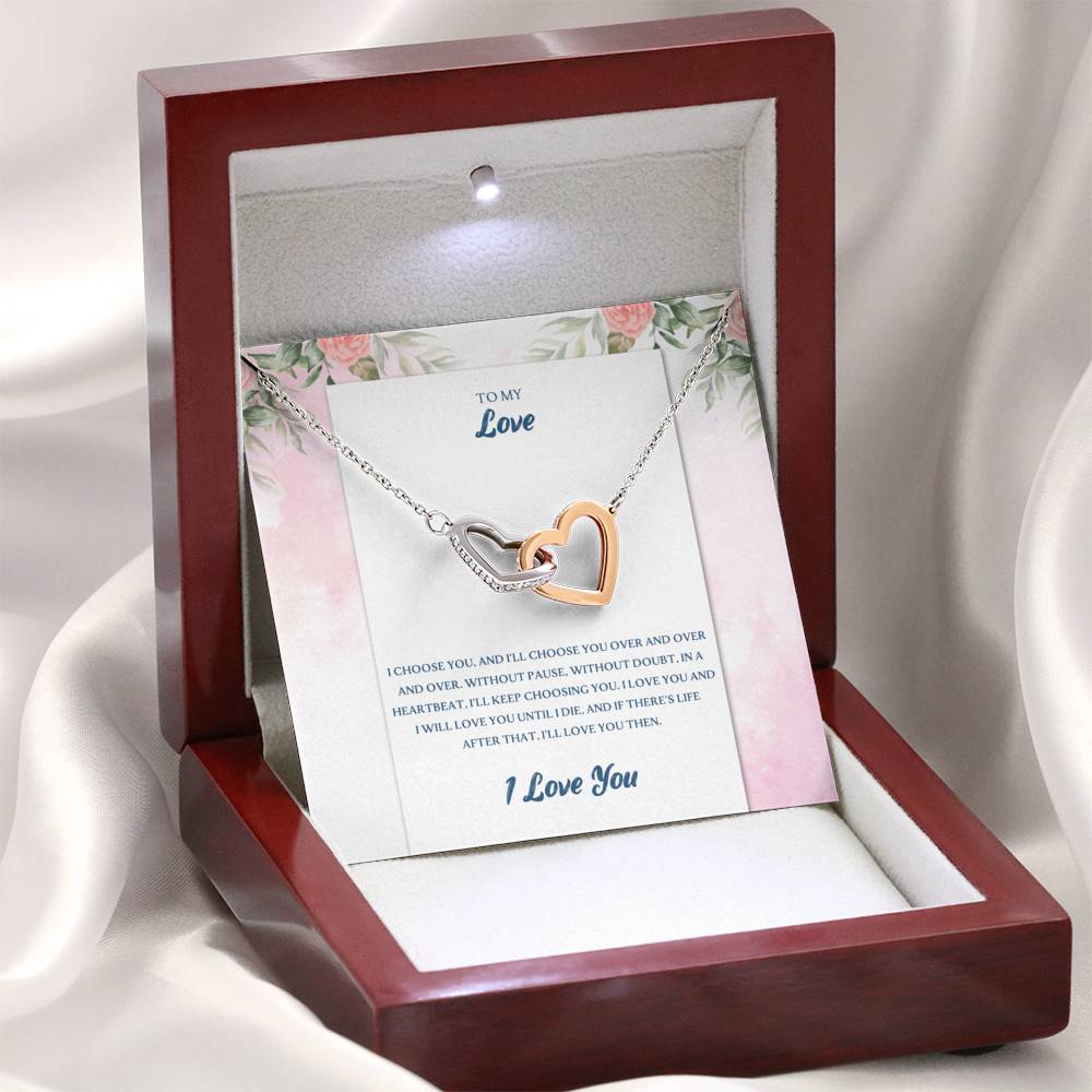 Interlocking Hearts Necklace, To My Future Wife, Forever Together, Sentimental Gift For Bride From Groom, Birthday Gift For Fiancee, Fiance