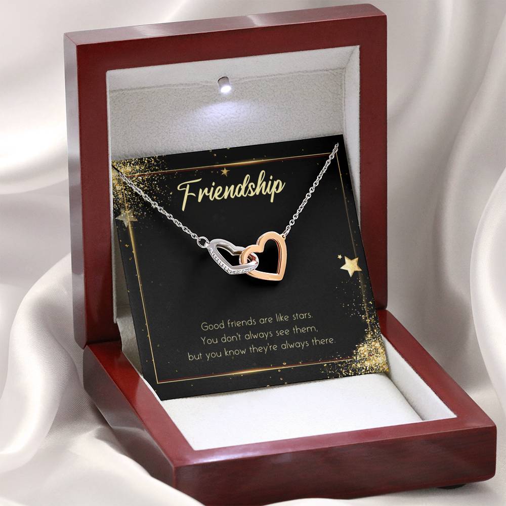 Personalized Gift For Best Friend Interlocked Hearts Friendship Spiritual Pendent