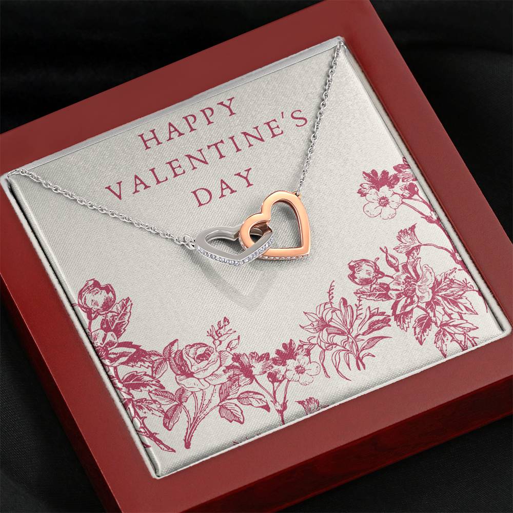 To My Girlfriend Future Wife Necklace Forever Love Bond Interlocked Heart Pendent On Valentine's Day
