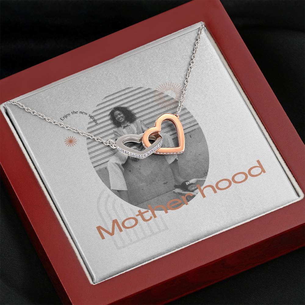 Personalized Gift Mother Necklace for Her Valentines Birthday Gift Interlocking Hearts Necklace for Women with Message Card