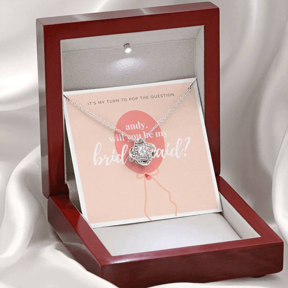 Tie the Knot Jewelry, Bridesmaid Gift Box Proposal, Gift for Bridesmaids, Engagement Gift, Personalized Initial Bridesmaid Gift, Gift for Bridesmaids, Enagement Gift,