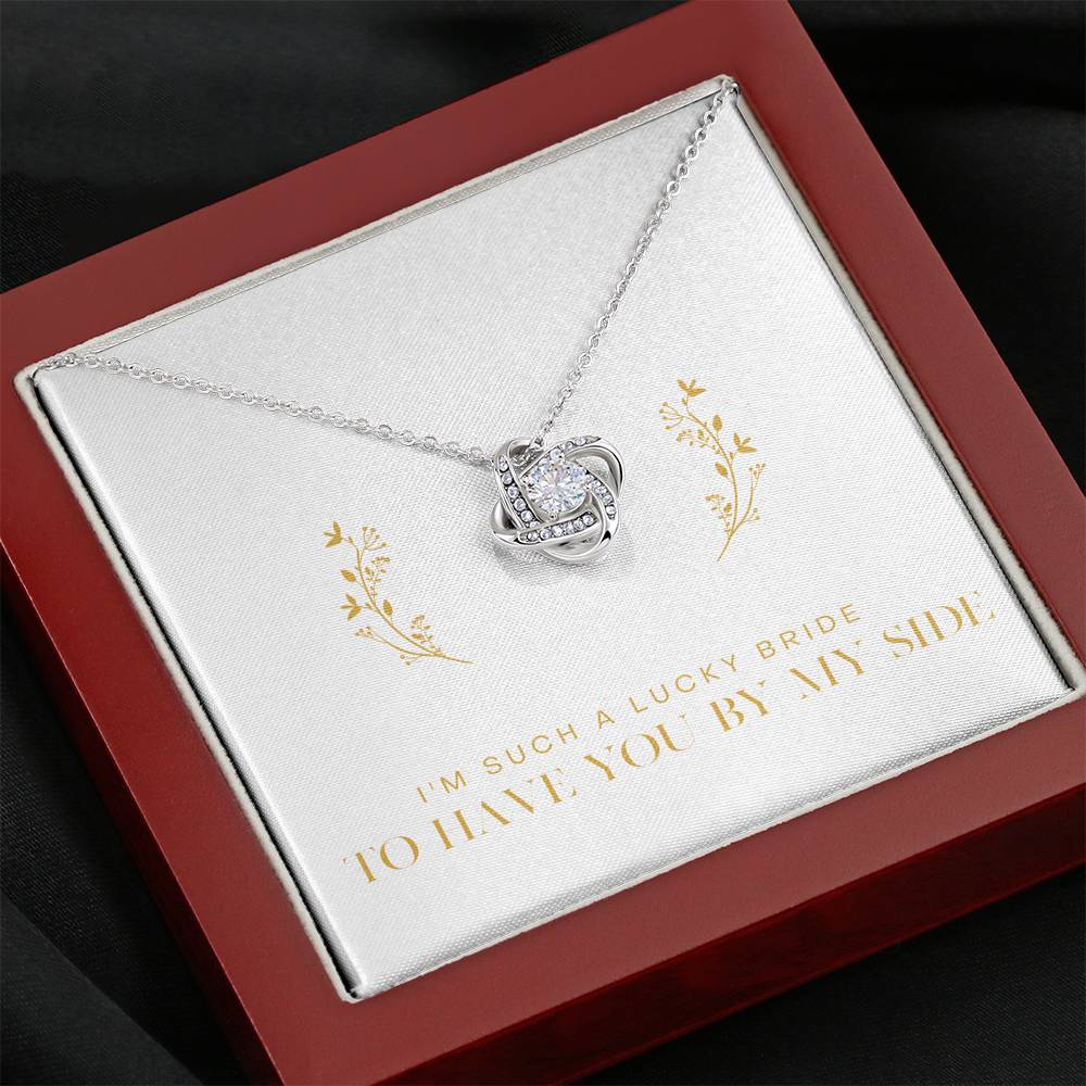 To My Dear Bridesmaid Bestfriend BFF Bestie Soul Sister Friends Forever For Wedding Accessory Gift From Bride & Groom Silver Necklace Gift