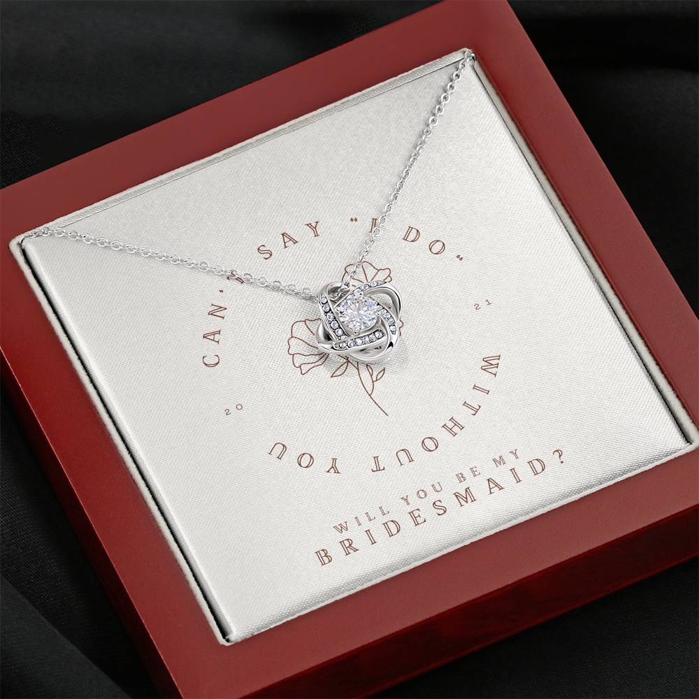 Personalized Necklace Gift For Women Love Knot Pendent Gift To my Bridesmaid On Bridal Shower