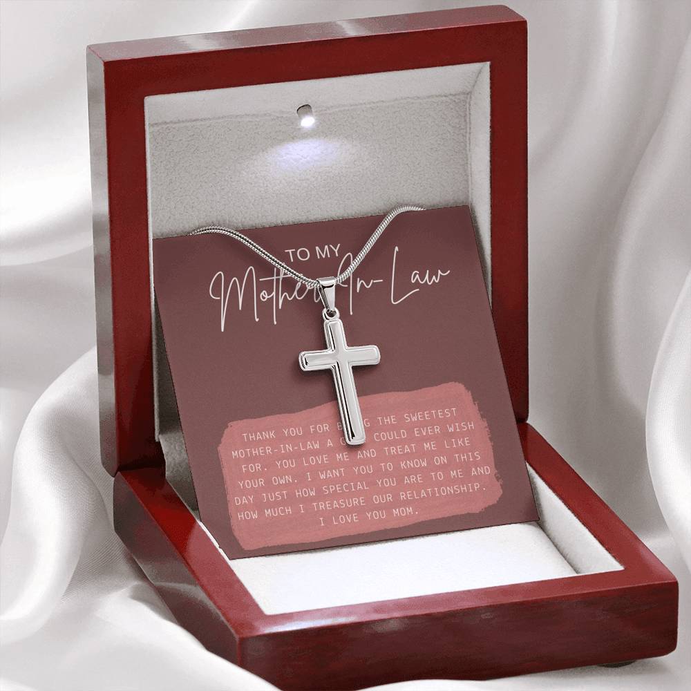 Mother's Day Necklace Gift For Groom's Mom Bride's mom Pendent Gift With The Message Card To My Mother In Law On Birthday