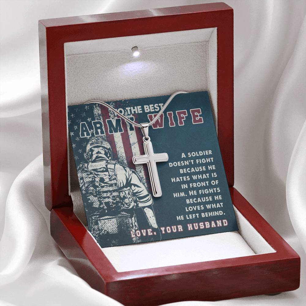 Army Wife Necklace, Wife Gift, Veterans Gift, Faith Necklace