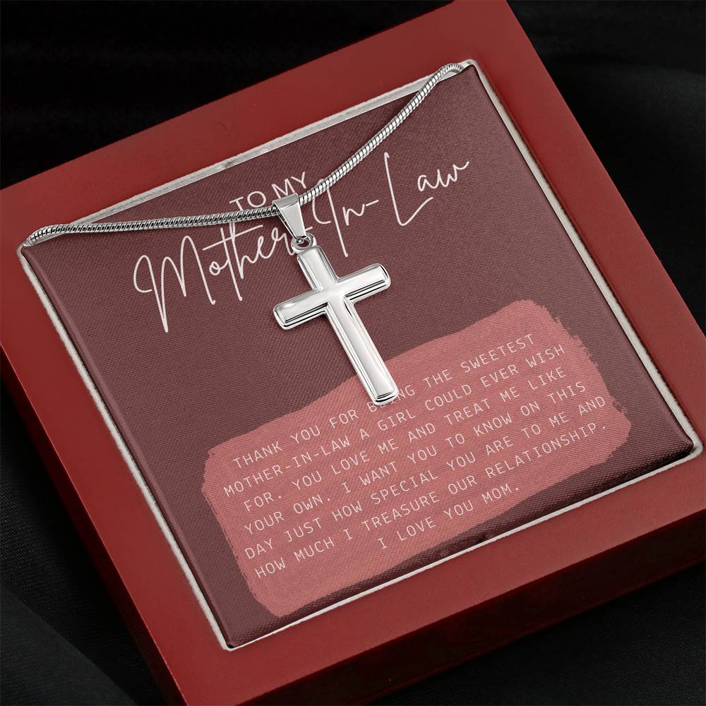 Mother's Day Necklace Gift For Groom's Mom Bride's mom Pendent Gift With The Message Card To My Mother In Law On Birthday