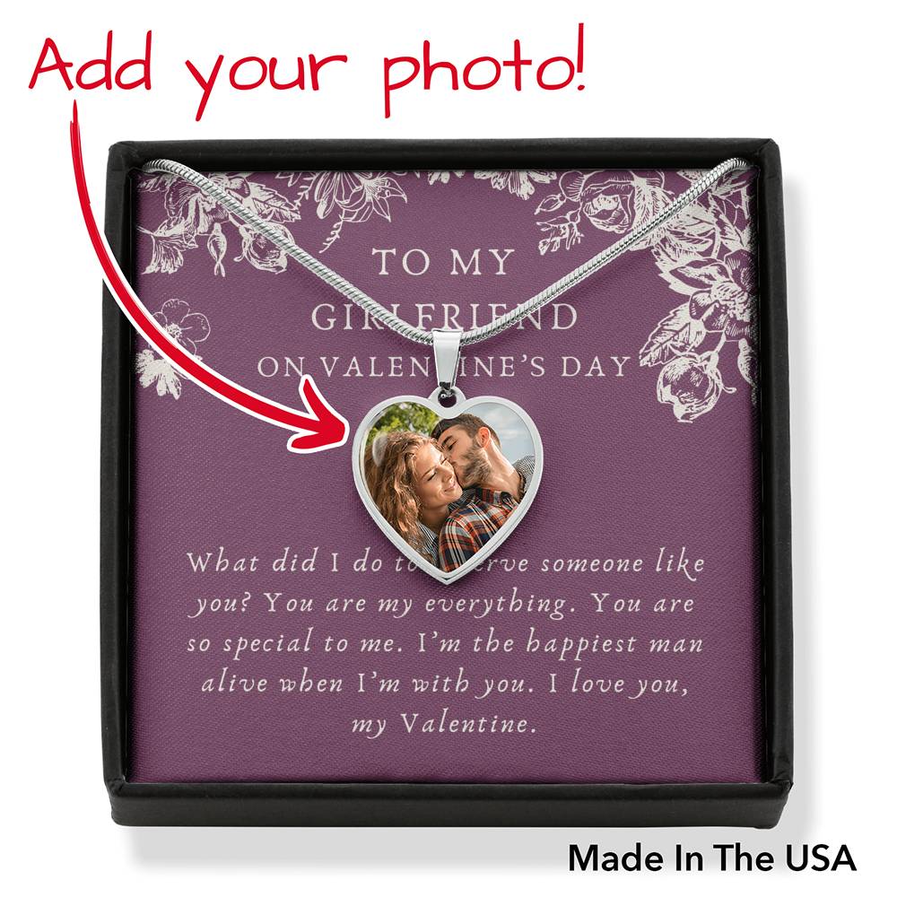 Personalized Necklace To My Girlfriend Customized Photo Pendent On Valentine's Day Birthday Graduation Engagement Gift From Boyfriend