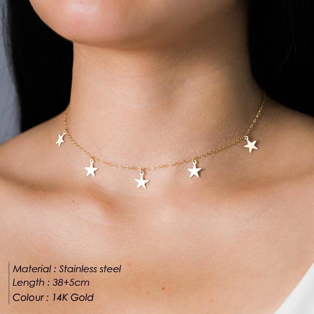 14K Gold Star Pendant Necklace, Small star necklace, Tiny star necklace, dainty star necklace, Star Pendant, Anniversary birthday Gift