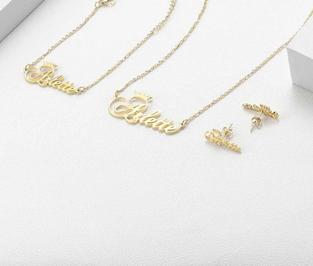 Customized Stainless Steel Name Necklaces Personalized Gold Silver Necklace Letter Choker Necklace Pendant Jewelry Customized Necklaces